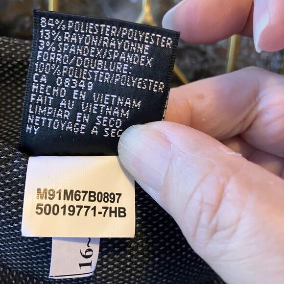 Nine West Skirt Women's Black Twill Pencil Skirt Sz 16 Zip Knee Length Business - Picture 4 of 8